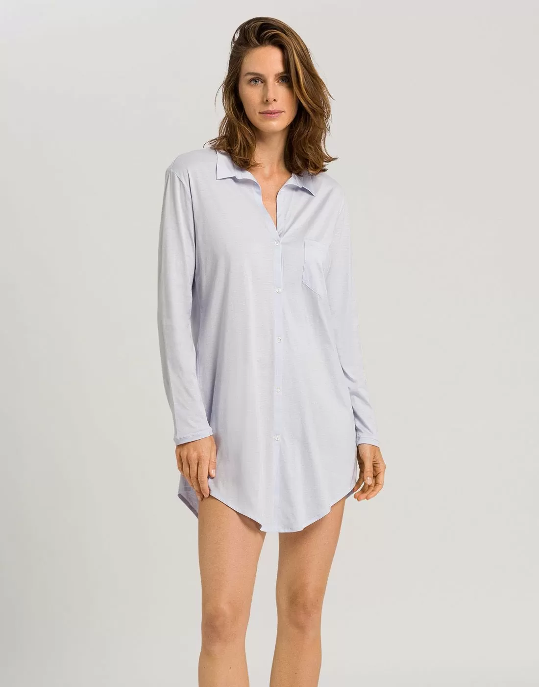 Hanro nattskjorte lyseblå