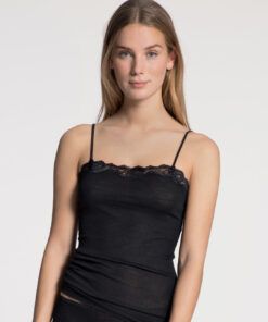 Calida Richesse Lace - Ull/Silke Topp, Svart