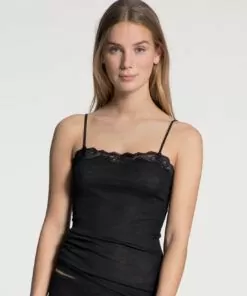 Calida Richesse Lace - Ull/Silke Topp, Svart