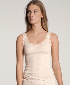 Calida Richesse Lace – Ull/Silke Topp, Light Ivory