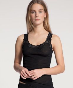 Calida Richesse Lace - Ull/Silke Topp, Svart
