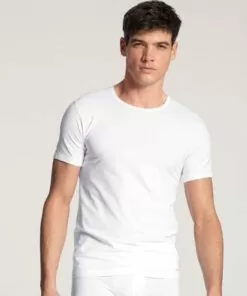 Calida Men Cotton Code - T-skjorte, Hvit