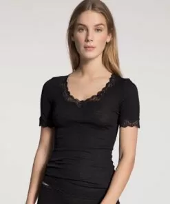 Calida Richesse Lace - Ull/Silke Topp, Svart