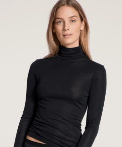 Calida True Confidence - Ull/Silke Polo, Svart
