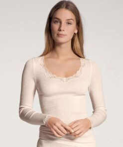 Calida Richesse Lace – Ull/Silke Topp, Light Ivory