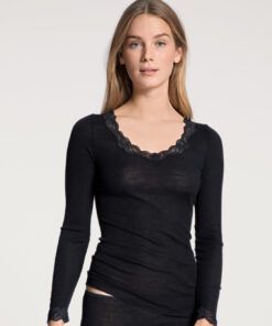 Calida Richesse Lace - Ull/Silke Topp, Svart