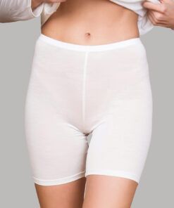 Lady Avenue Pure Silk - Silkeshorts Tights, Offwhite