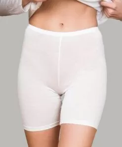 Lady Avenue Pure Silk - Silkeshorts Tights, Offwhite