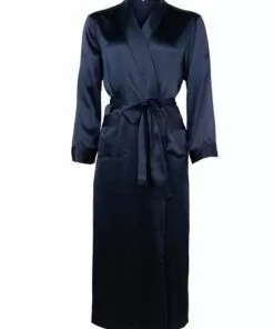 Lady Avenue Silke - Morgenkåpe Glatt, Indigo