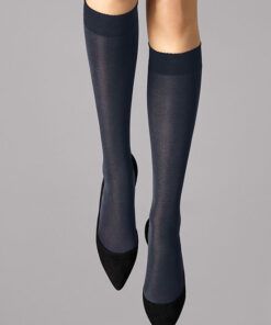 Wolford Velvet de Luxe 50 - Knestrømpe, Admiral