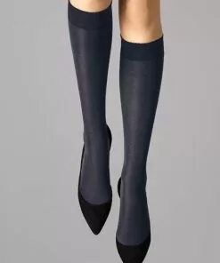 Wolford Velvet de Luxe 50 - Knestrømpe, Admiral