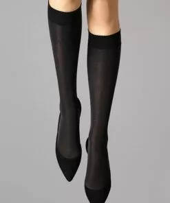 Wolford Velvet de Luxe 50 - Knestrømpe, Svart