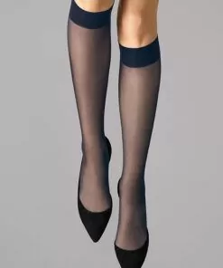 Wolford Satin Touch 20 - Knestrømpe, Admiral