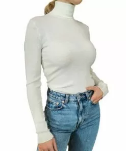 Oscalito Ull/silke - Langermet pologenser, Offwhite