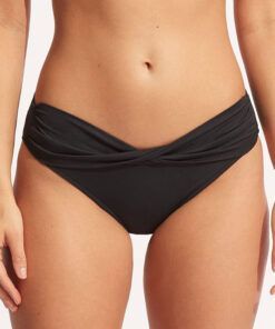 Seafolly Collective - Bikiniunderdel Twist Band Hipster, Svart