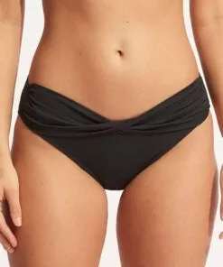 Seafolly Collective - Bikiniunderdel Twist Band Hipster, Svart