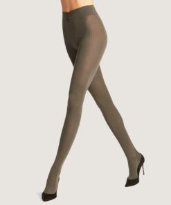 falke cotton touch strømpebukse ull military green