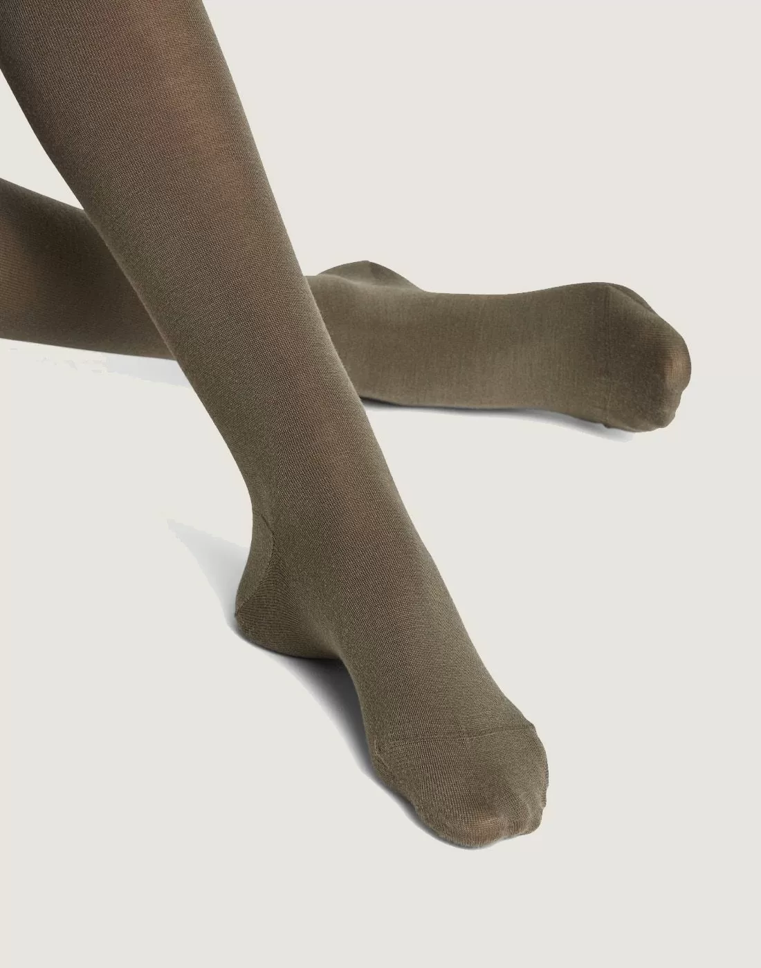 falke cotton touch strømpebukse ull military green