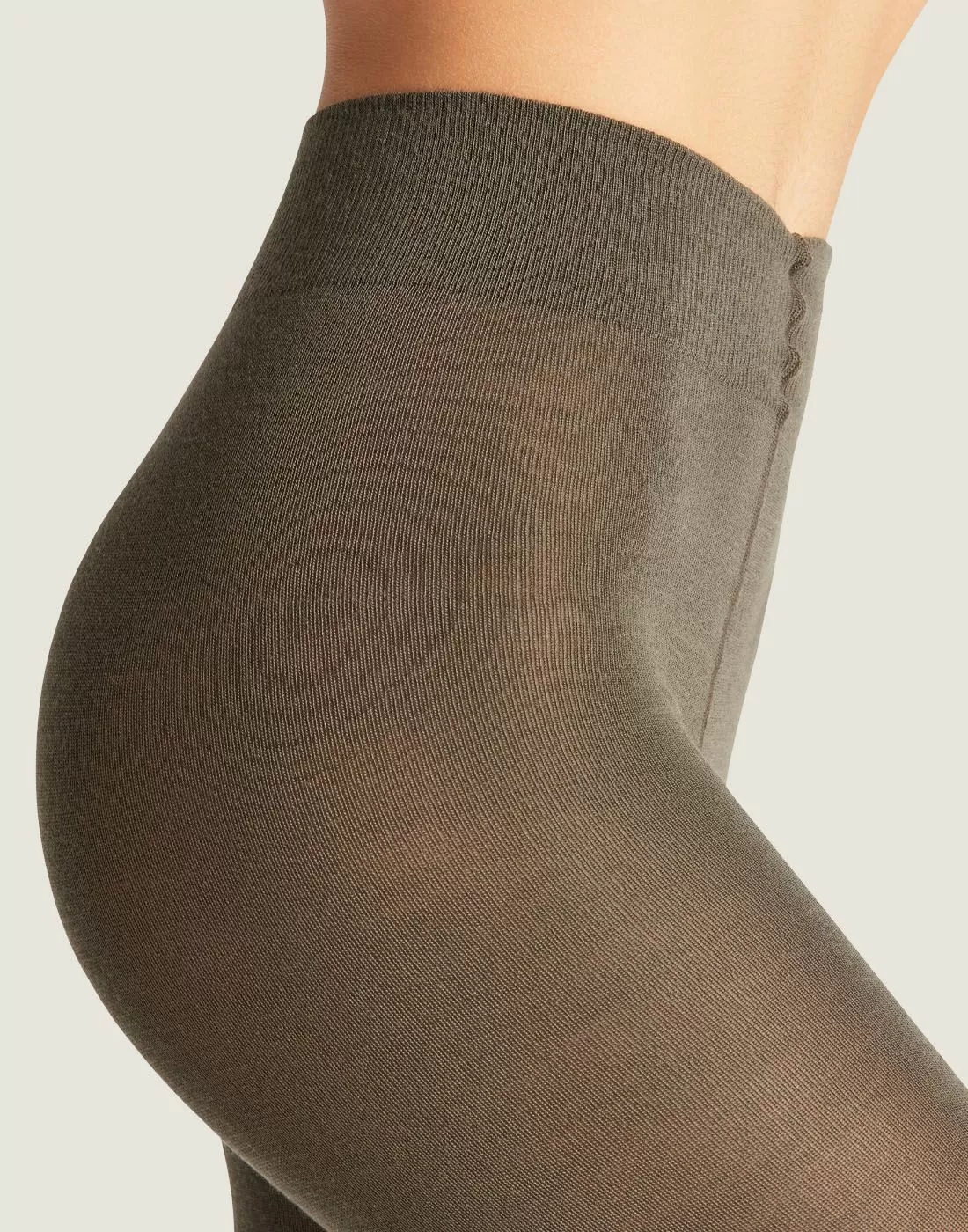 falke cotton touch strømpebukse ull military green