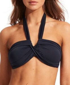Seafolly Collective - Bikinioverdel Halter Bandeau, True Navy