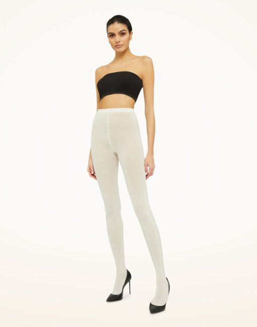 wolford merino ull strømpebukse ecrue hvit