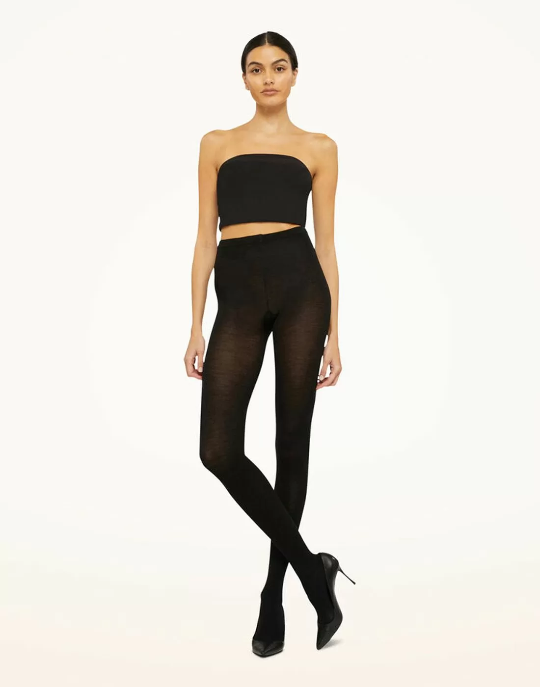 wolford merino ull strømpebukse black svart