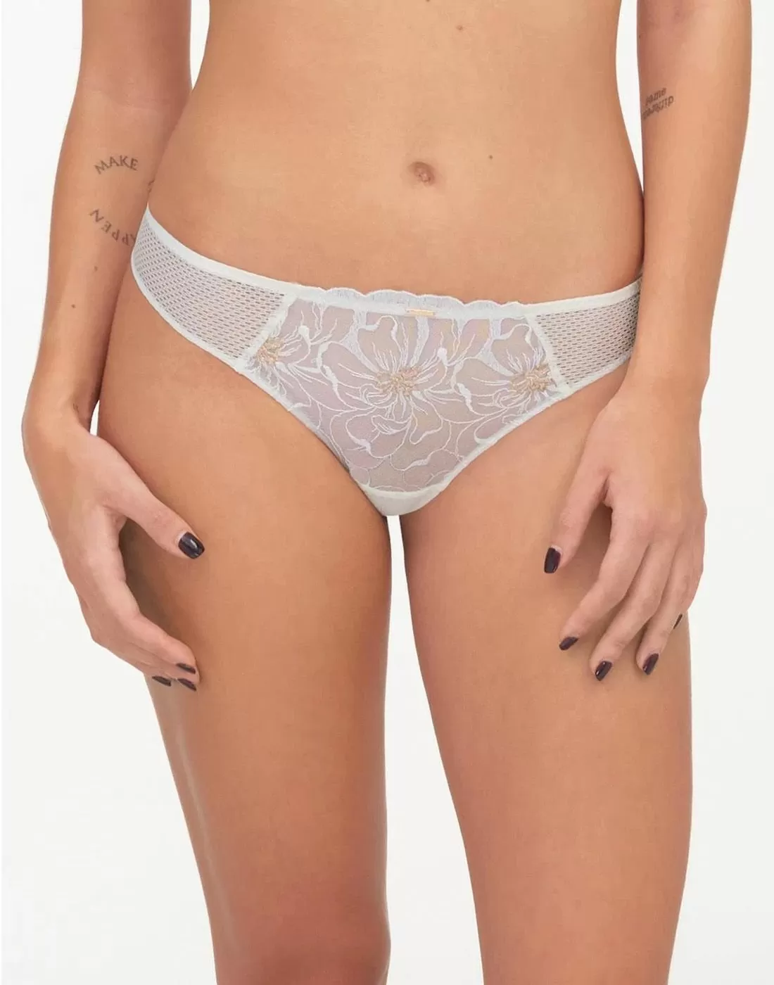 chantelle fleurs stringtruse ivory gold