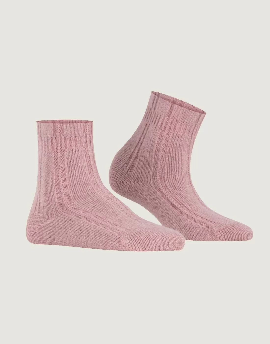 falke bedsock nattsokk ull brick rosa