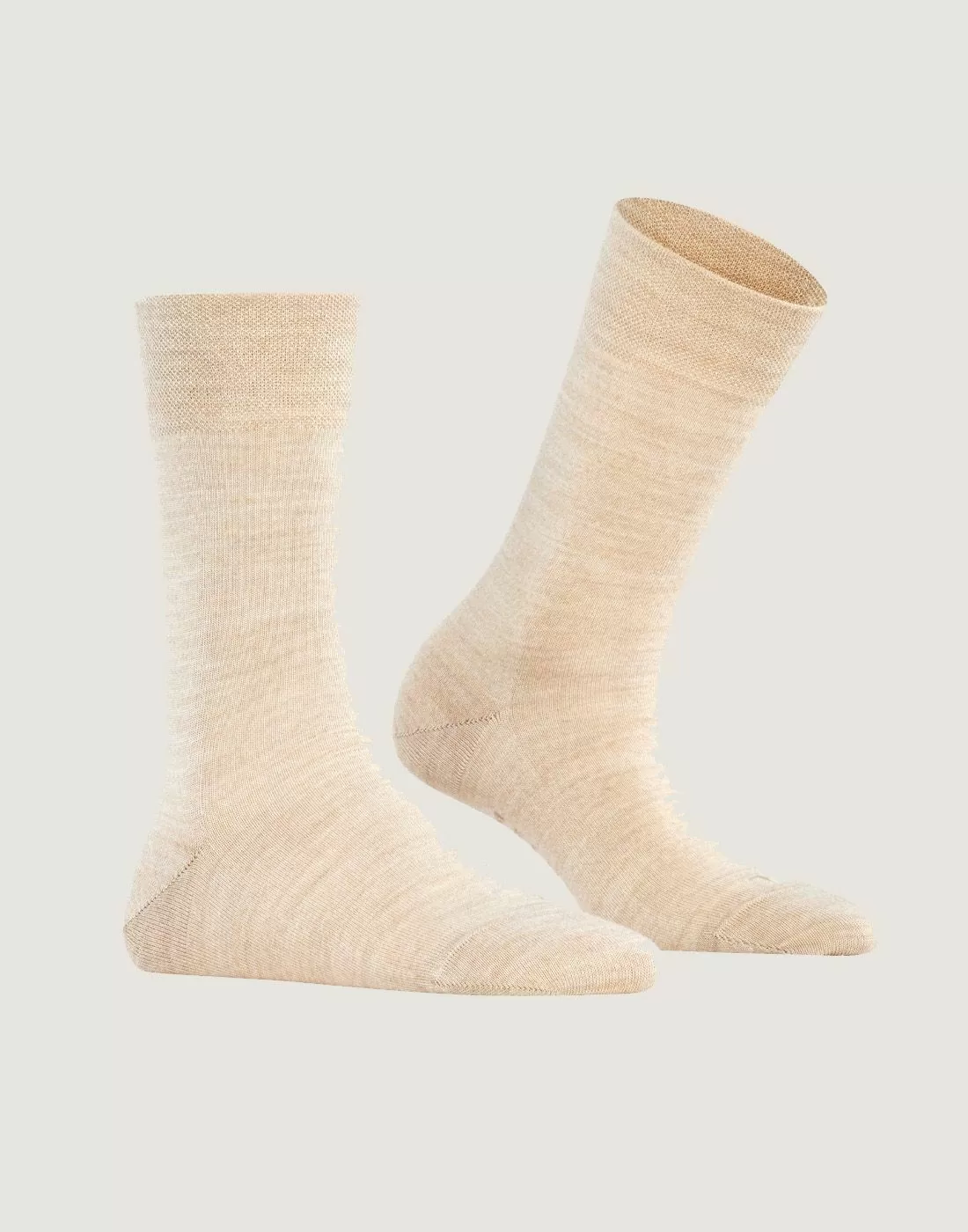 falke sensitive berlin ullsokk linen melange beige