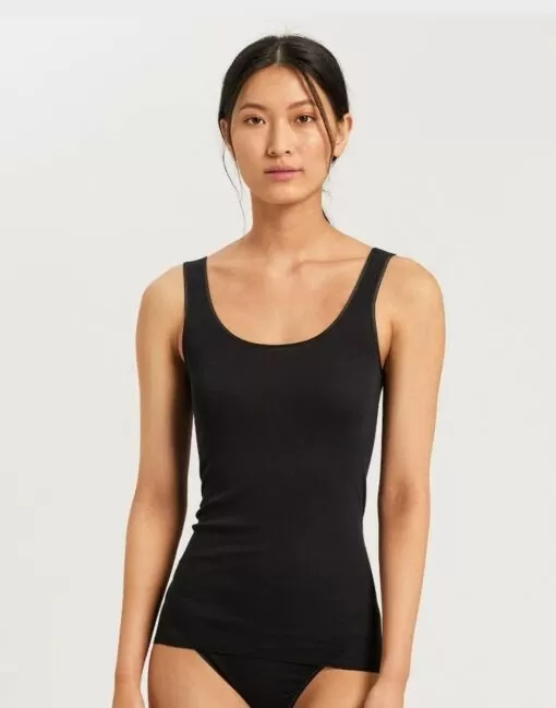 hanro bomull tank top svart