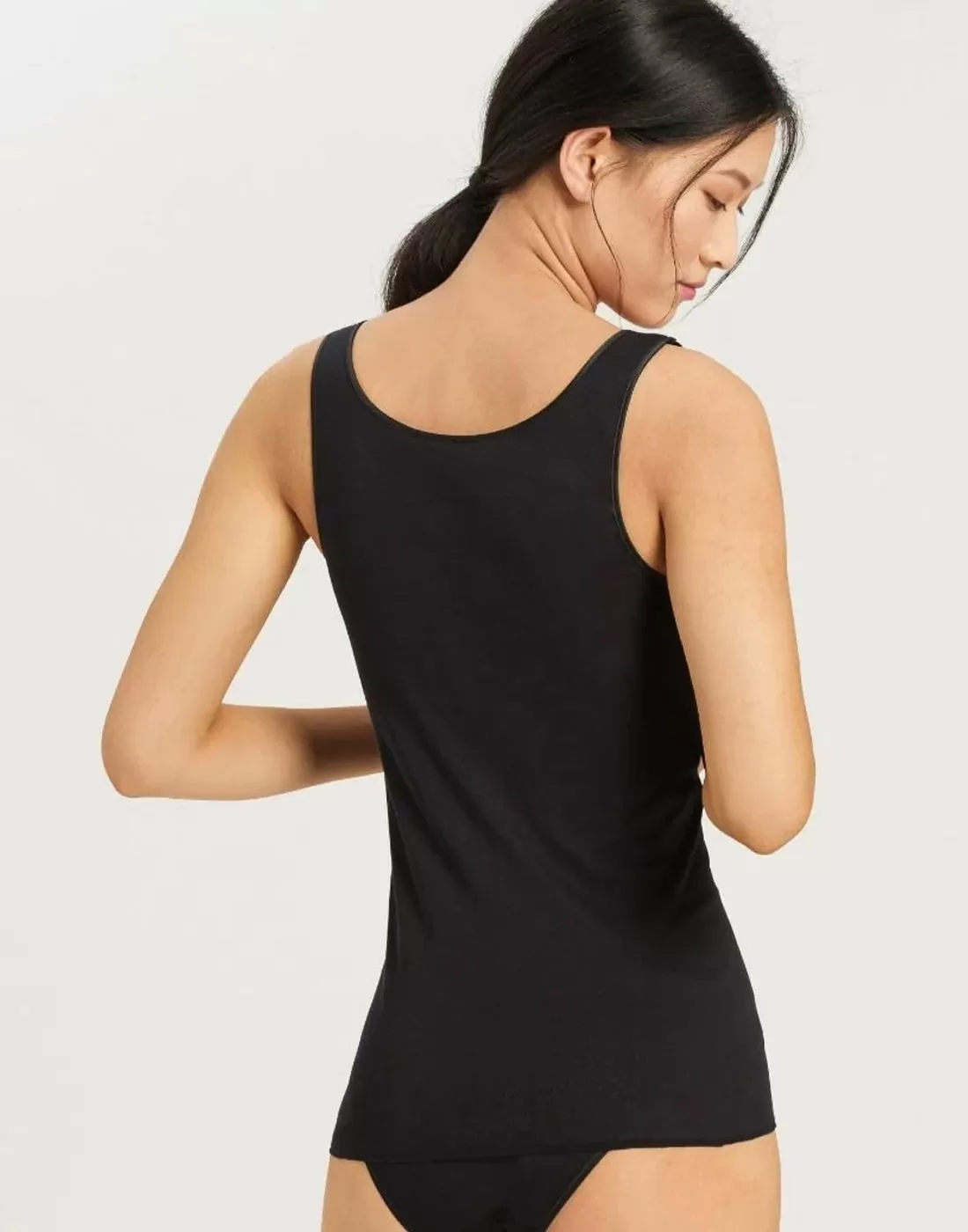 hanro bomull tank top svart