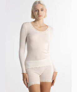 oscalito langermet ull silke genser blonde offwhite