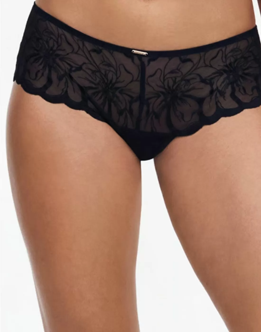 chantelle fleurs shorty hipster truse svart