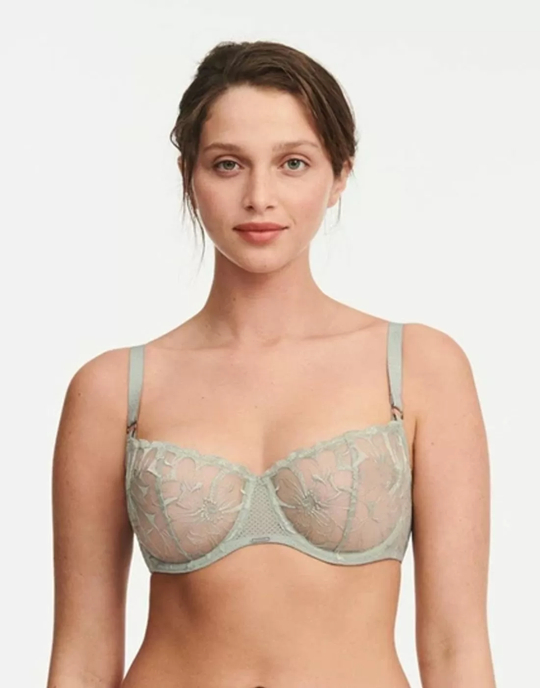 chantelle fleurs demi BH green tea