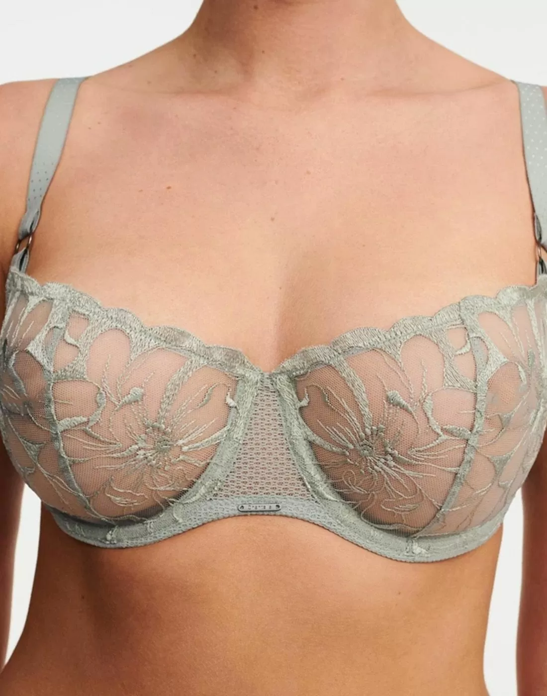 chantelle fleurs demi BH green tea