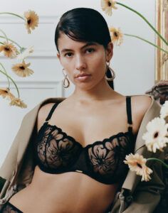 chantelle fleurs BH svart