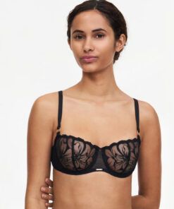 chantelle fleurs BH svart