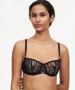 chantelle fleurs BH svart