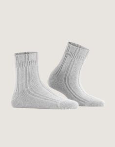 falke bedsock ullsokk silver grå