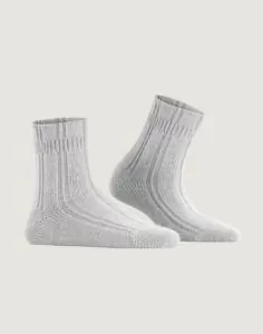 falke bedsock ullsokk silver grå