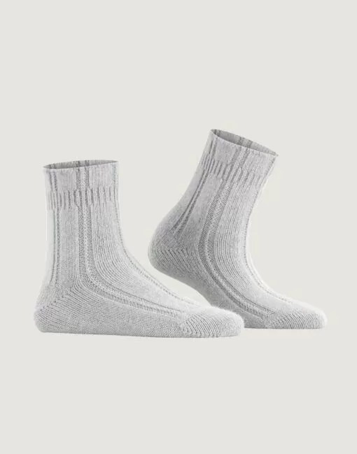 falke bedsock ullsokk silver grå