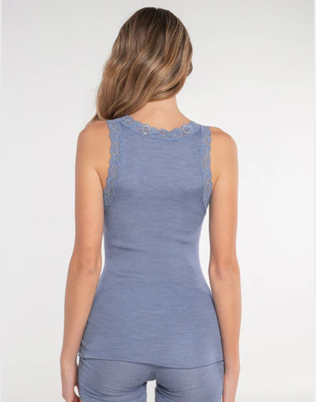 oscalito ull silke tank top ortensia blå