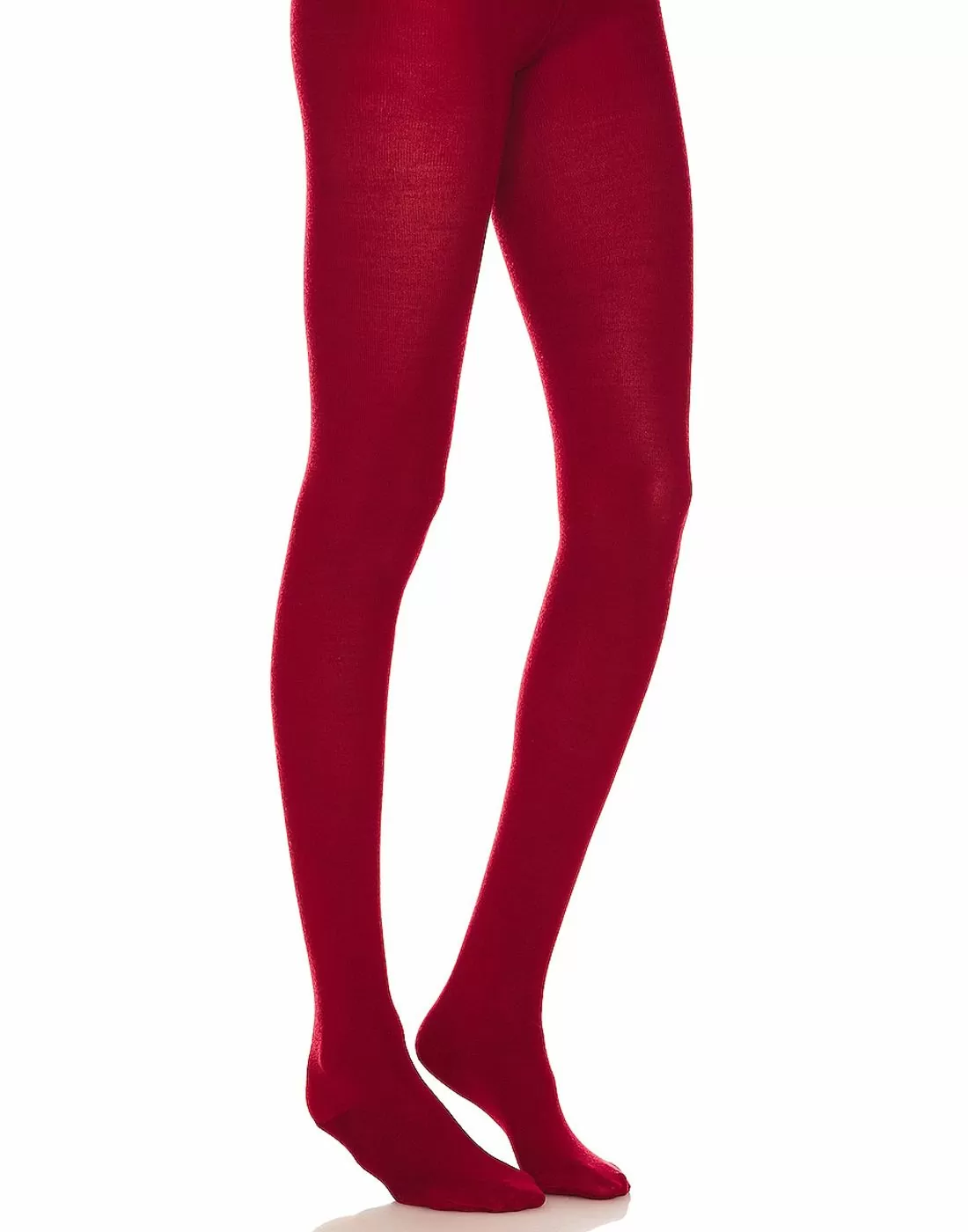 Rød Wolford ull strømpebukse på ben