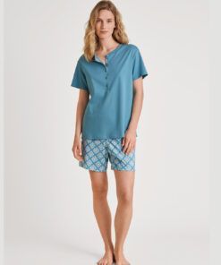 calida,pysj,pysjamas,nattøy,shorts,tskjorte,sleepwear,bomull,nightwear