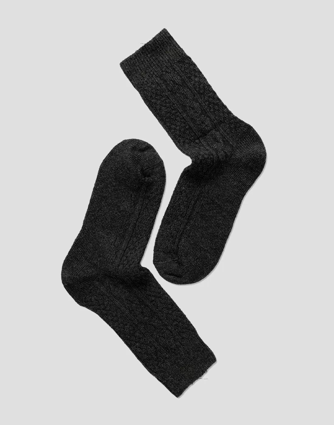 note cable sokk ull antracite grå