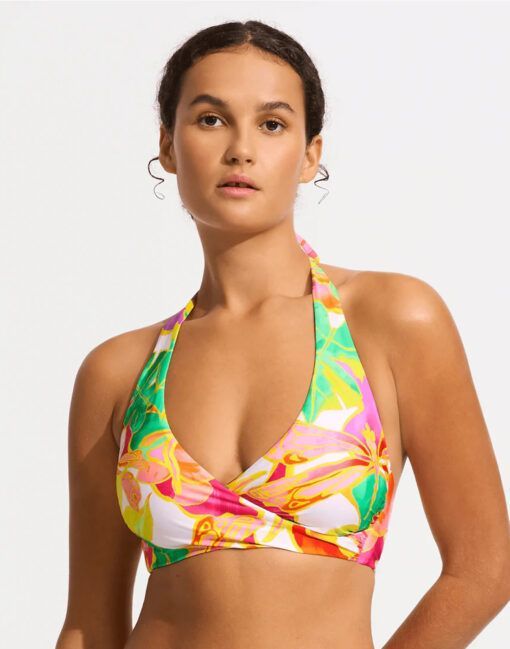 seafolly,bikini,bandeau,uvattert,badetøy,swimbear,bikinitopp,bikinioverdel,spile,wonderland,fuchsiarose,swimwear