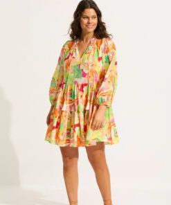 seafolly,fuchsiarose,wonderland,badetøy,beachwear,kjole,strankjole,kaftan,beachwear