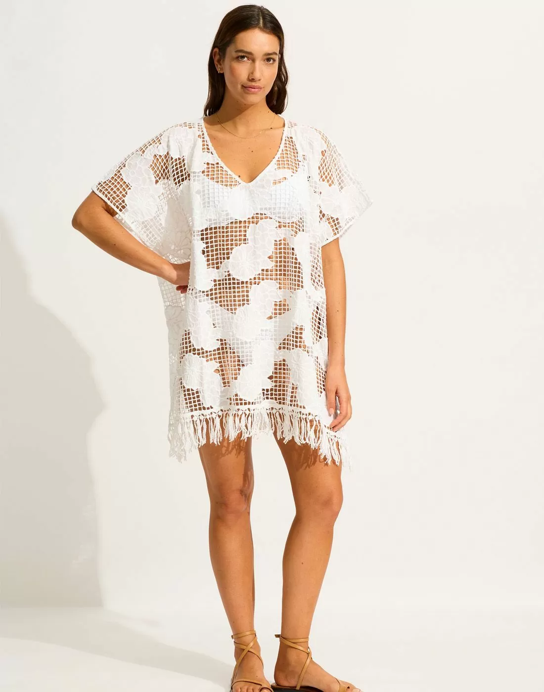 seafolly, mesh, white, hvit, beach, strand