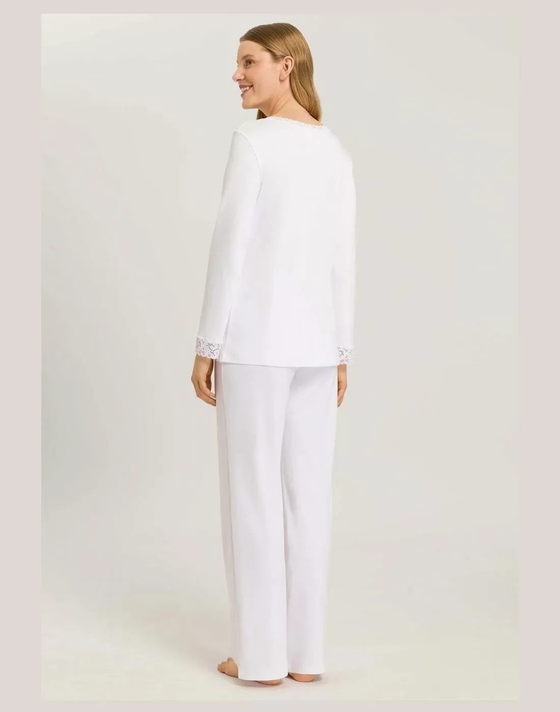 hanro moments pysjamas hvit med blonder