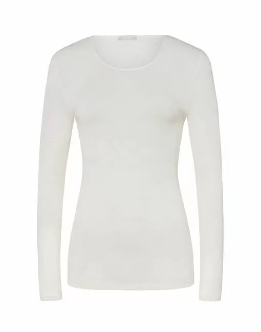 hanro ullundertøy med silke genser offwhite